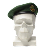 Véritable béret vert de la police allemande en laine avec insigne de cocarde en métal NEUF