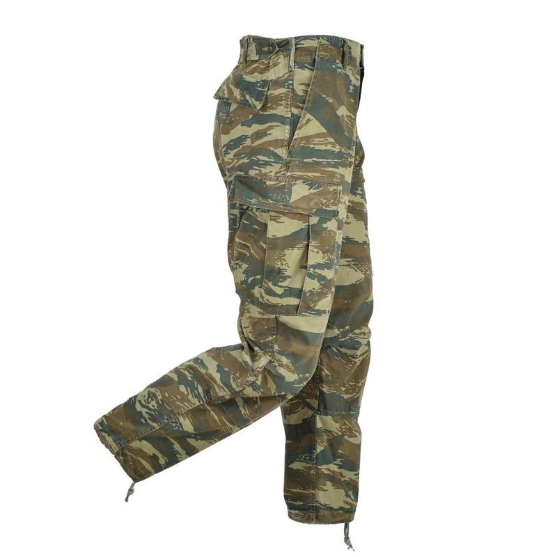 Pantalon BDU authentique de l'armée grecque, camouflage lézard ripstop, pantalon excédentaire militaire grec