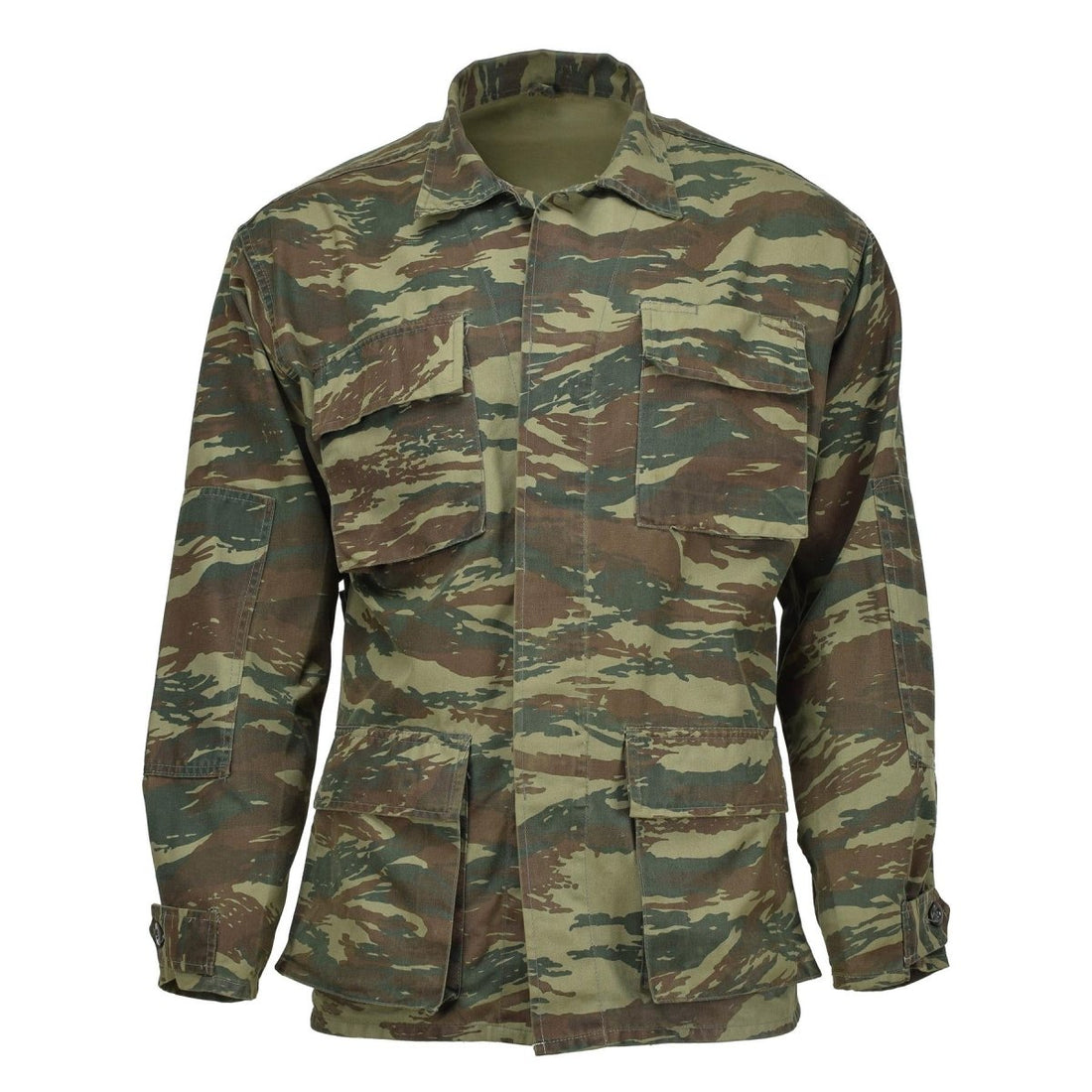 Véritable veste militaire grecque durable de combat tactique sur le terrain en camouflage lézard foncé