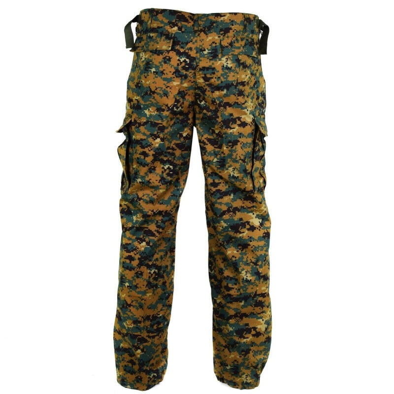 Genuine Guinee Bissau army digital savana camo RipStop pants with cargo pockets and adjustable waist and cuffs