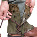 Guêtres de randonnée authentiques de l'armée italienne en toile OD olive surplus militaire M70 combat