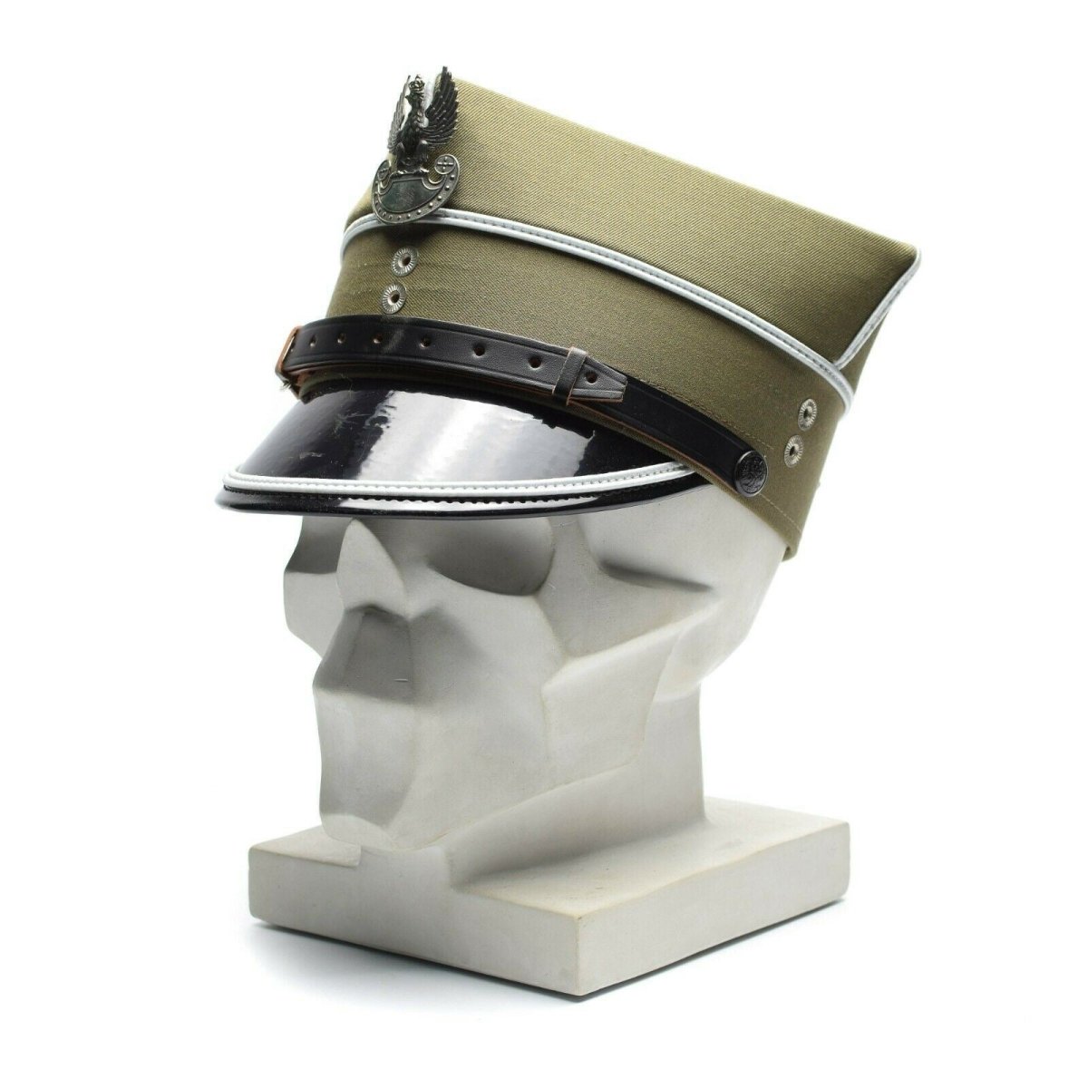 Genuine Polish military visor hat Poland army officer peaked eagle cockade NEW