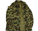 Genuine Romanian army M93 camo leaf field jacket with multiple pockets and durable fabric for military and outdoor use