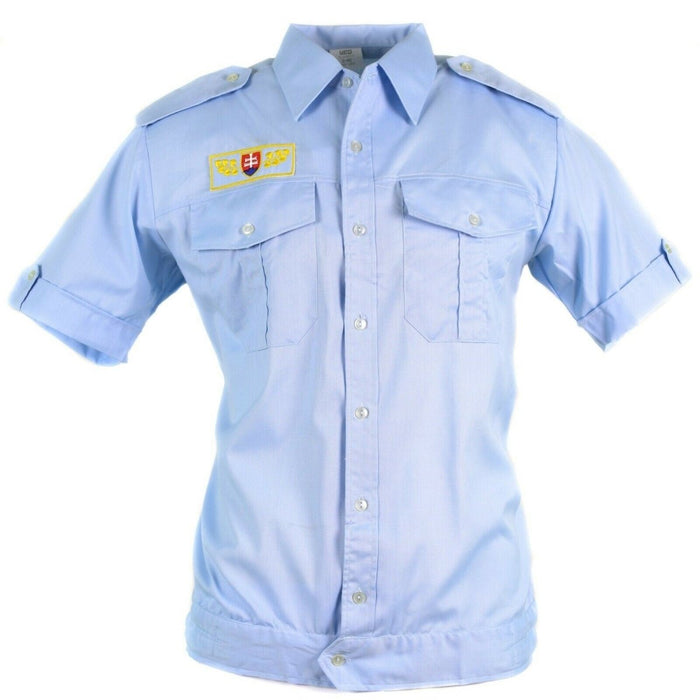 Genuine Slovakian army shirt military BDU blue short sleeves NEW - GoMilitar