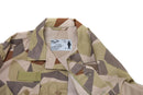 Lightweight Genuine Swedish Army M90 desert camo field shirt with reinforced elbows and chest pockets for durability and function