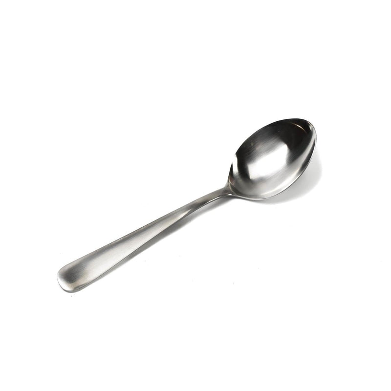 Authentic Swedish army stainless steel soup spoon, military surplus, brand new and durable collectible utensil.