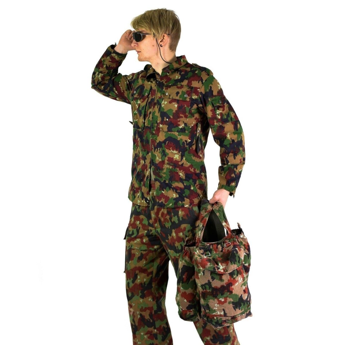 Véritable sac à dos de l'armée suisse Sac à dos de sniper Alpen Camo avec bretelles