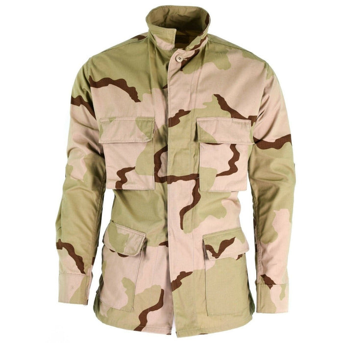Genuine US army combat jacket BDU 3-color ripstop military desert camo shirt NEW - GoMilitar