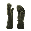 Green wool U.S. Military trigger finger mittens with finger-free design for warmth and dexterity outdoors.