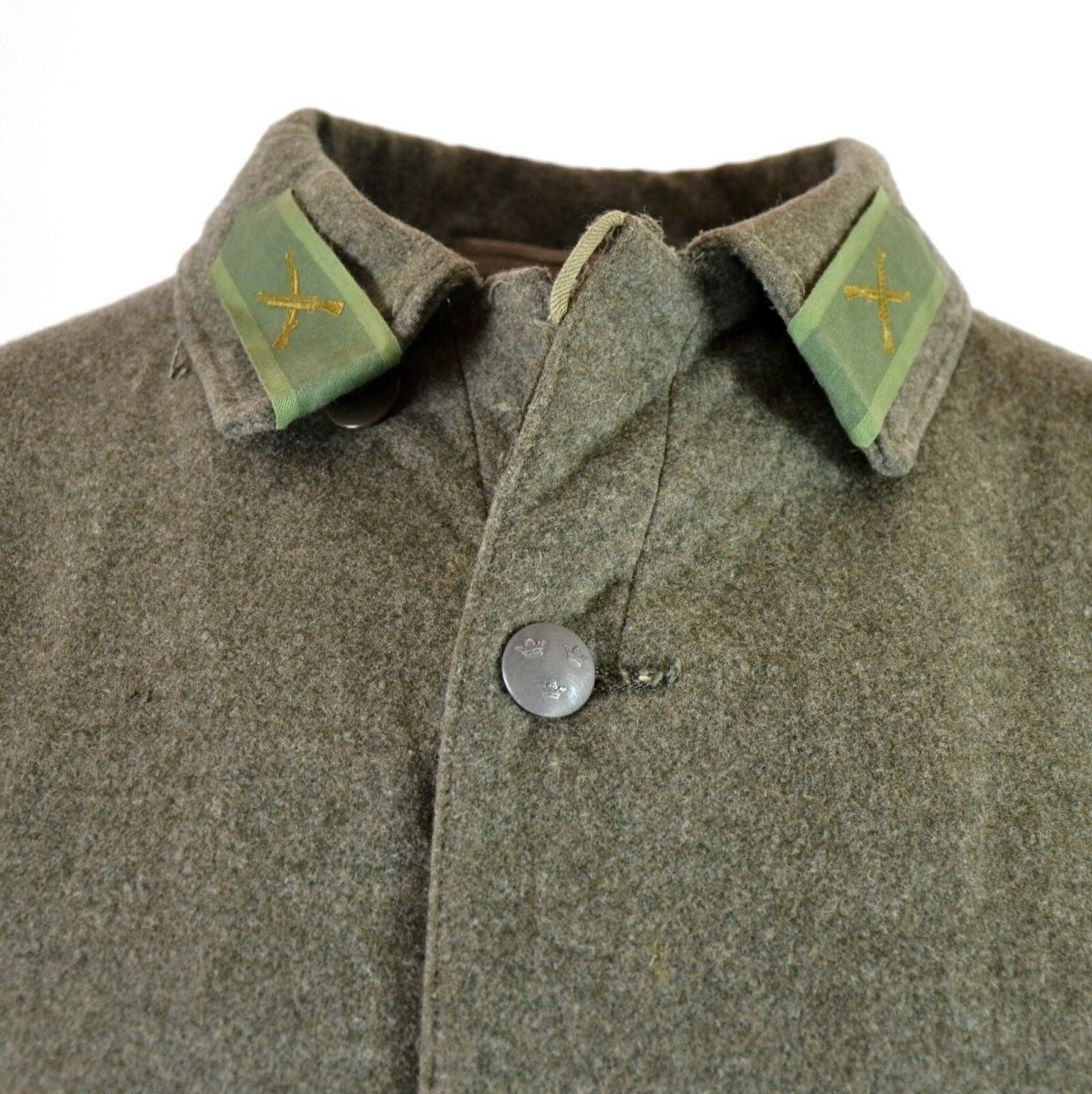 Véritable veste d'uniforme en laine de l'armée suédoise vintage de la Seconde Guerre mondiale M39 gris militaire des années 1940