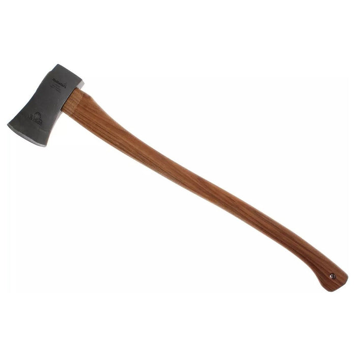Hache d'abattage HULTAFORS avec tête en acier au carbone durable et manche ergonomique en bois d'hickory pour les tâches de coupe de bois en extérieur