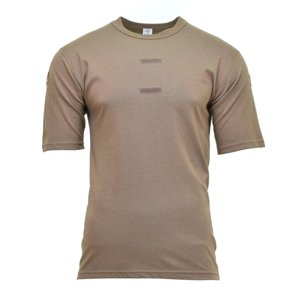 Khaki Leo Kohler military T-shirt designed as a lightweight breathable base layer for army troops and outdoor use