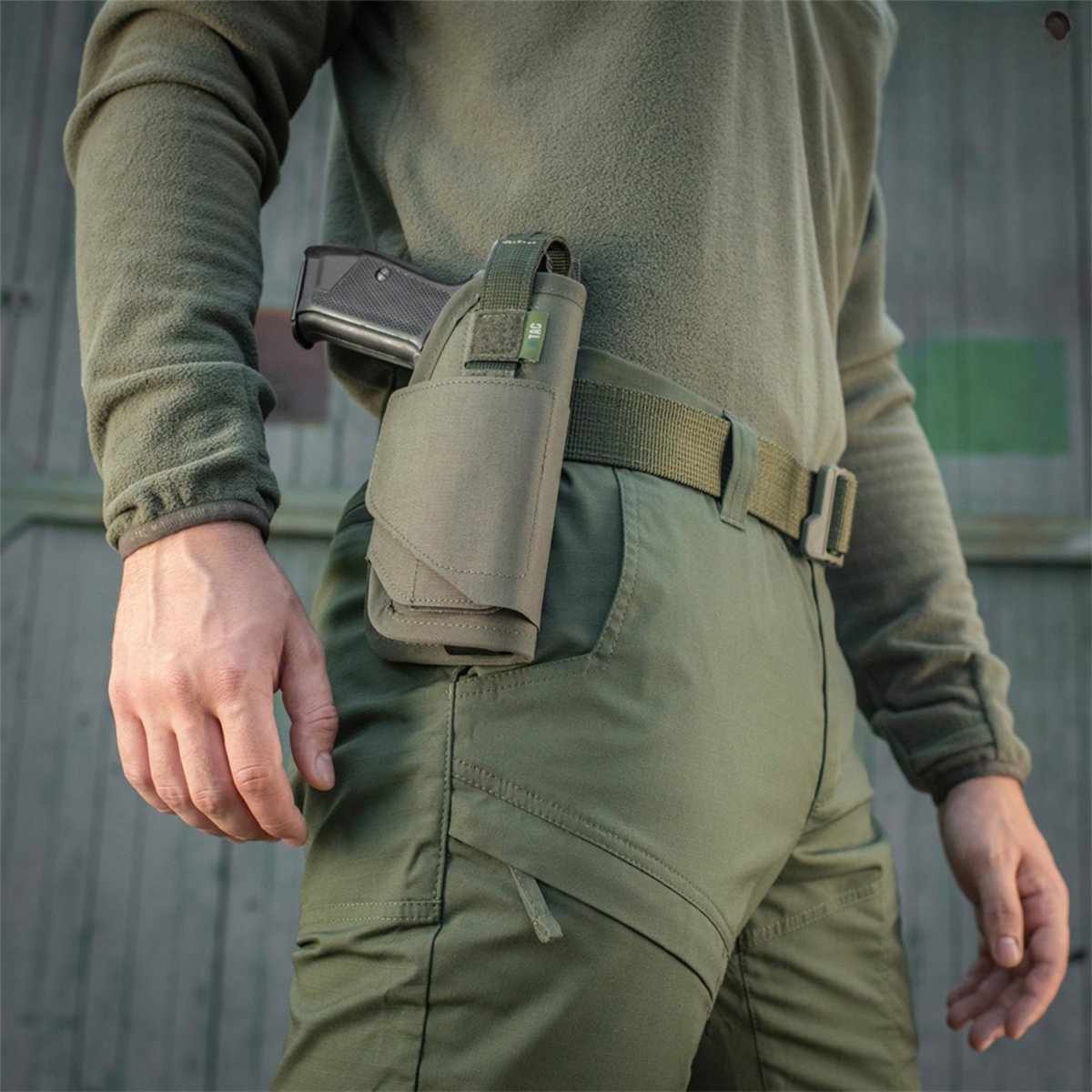 Étui pour pistolet M-TAC, sangle réglable pour droitier, Interface MOLLE Olive
