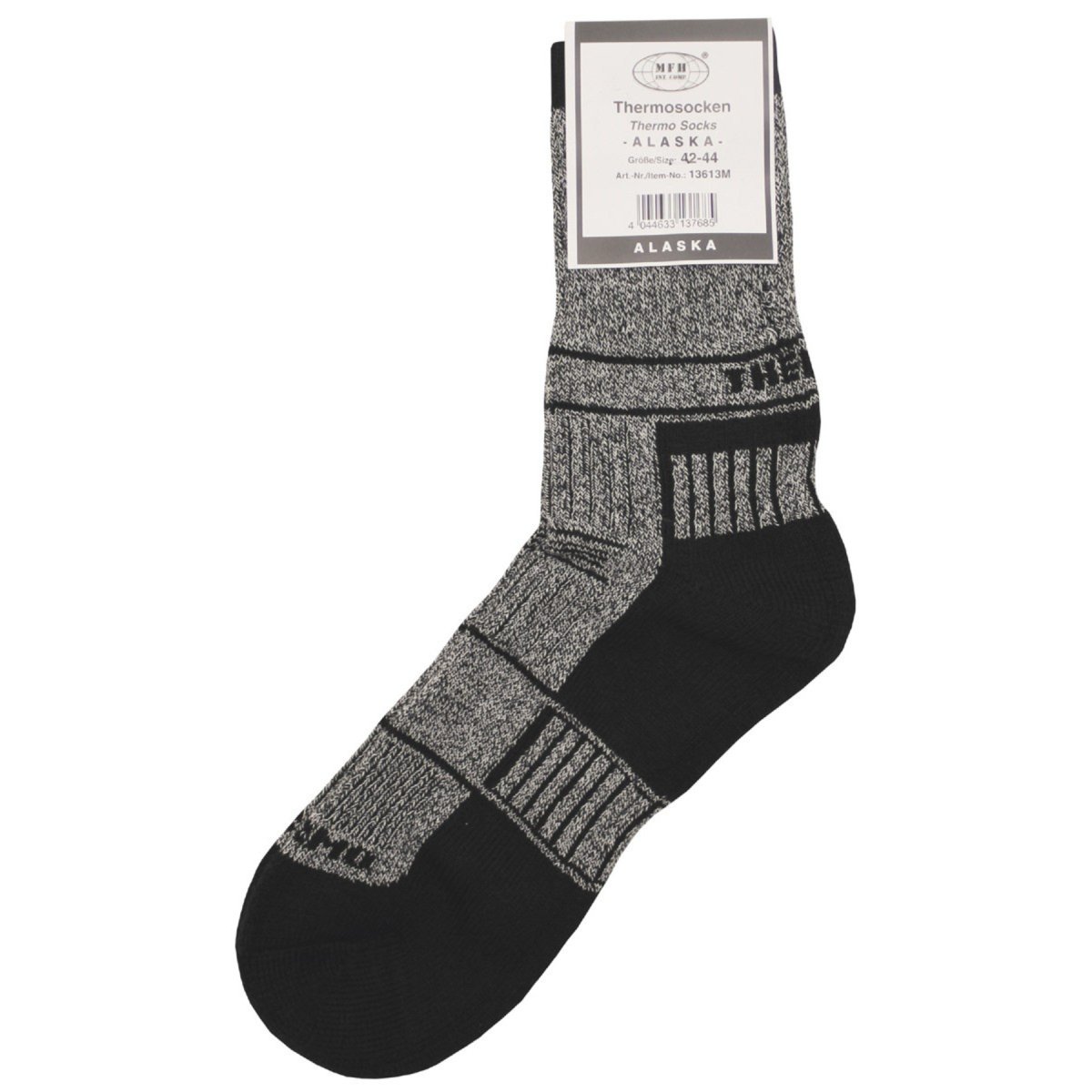MFH Alaska Chaussettes Thermiques Pieds Secs Semelle Rembourrée Support De Voûte Plantaire Intégré Gris