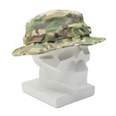 Camouflage mesh military tactical boonie hat with MOLLE loops and wide brim for summer outdoor use