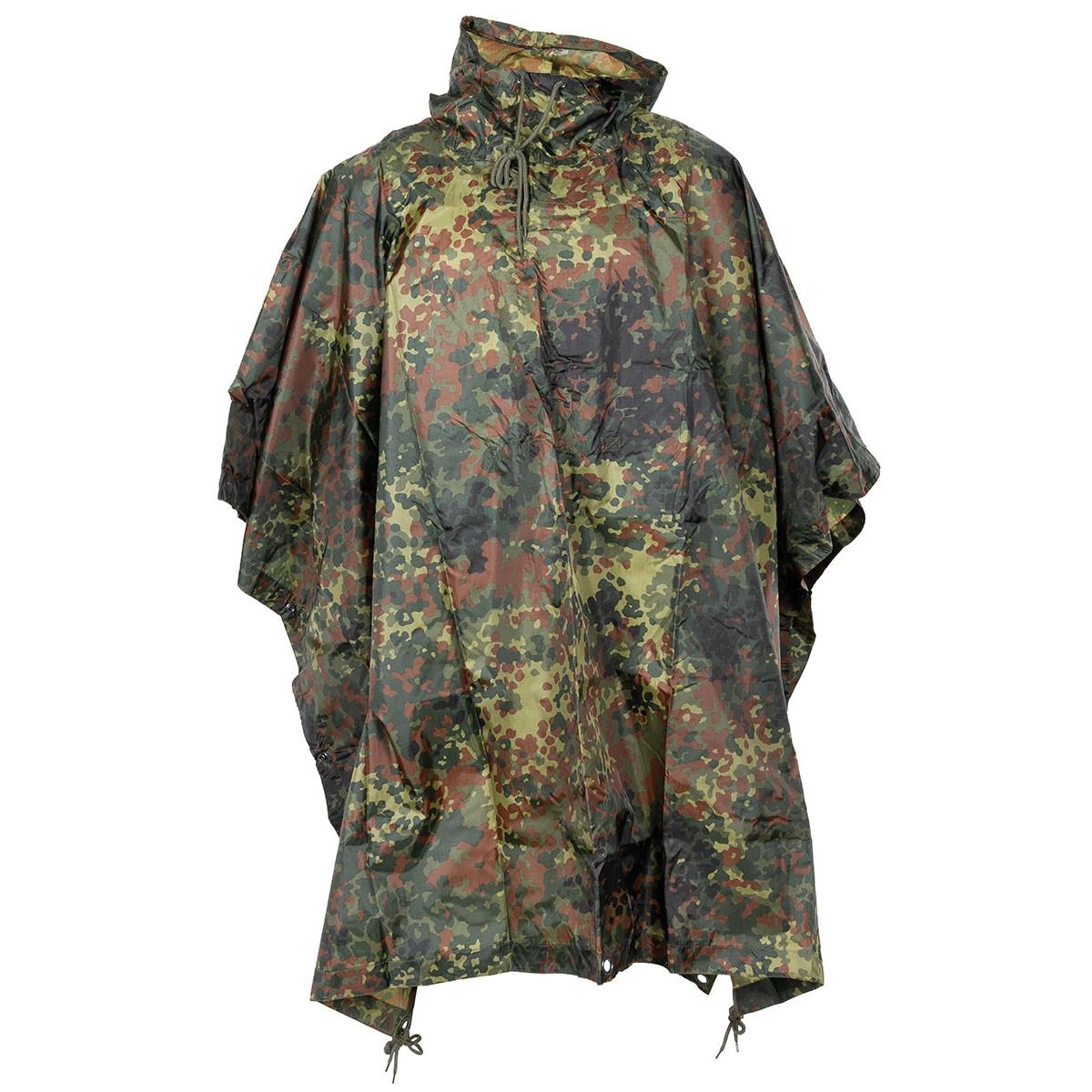MFH Poncho Capuche réglable imperméable coupe-vent tissu RipStop coutures soudées