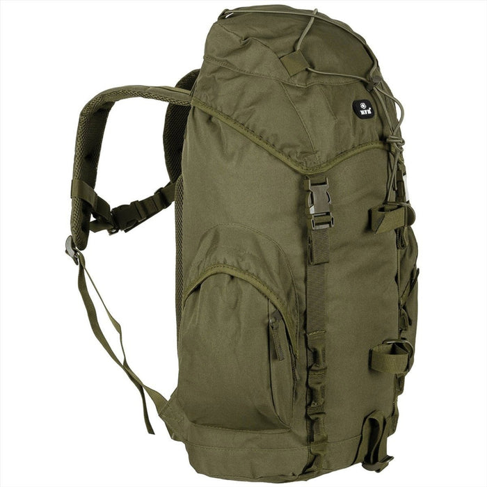 MFH Recon III Tactical Backpack 35L Padded Back Adjustable Straps, Olive color, Medium Backpacks (21-40L) - GoMilitar