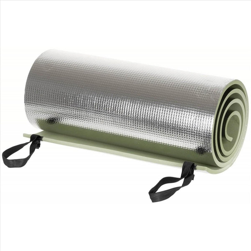 MFH Sleeping Pad EVA Foam Aluminium Coated Elastrics Strap Packing Green - GoMilitar