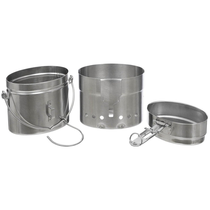 MFH Swedish army Trangia mess kit Repro M40 stainless steel 1.5l camping burner - GoMilitar