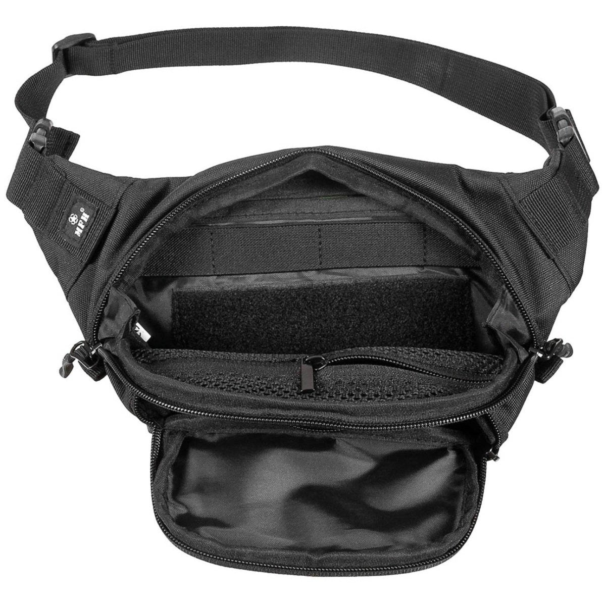 MFH Sac banane tactique 1,8 L Ceinture réglable 120 cm Plusieurs poches Noir
