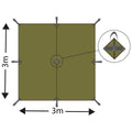 MFH Tarp Extreme Tarpaulin tente d'abri imperméable à boucles fixes pare-soleil NOUVEAU