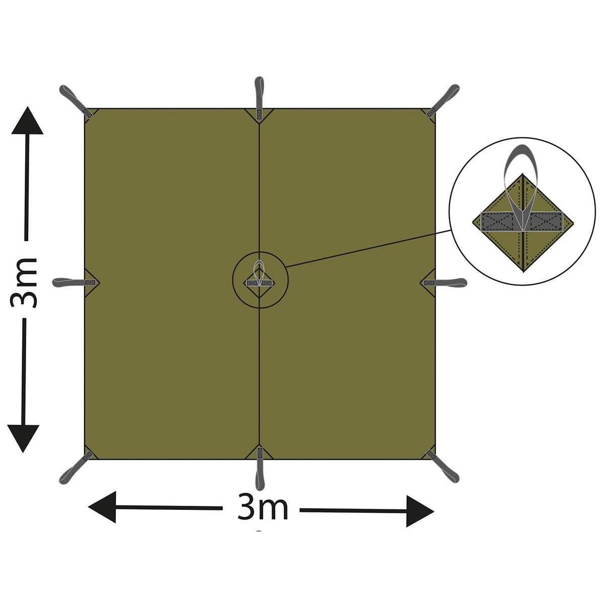 MFH Tarp Extreme Tarpaulin tente d'abri imperméable à boucles fixes pare-soleil NOUVEAU