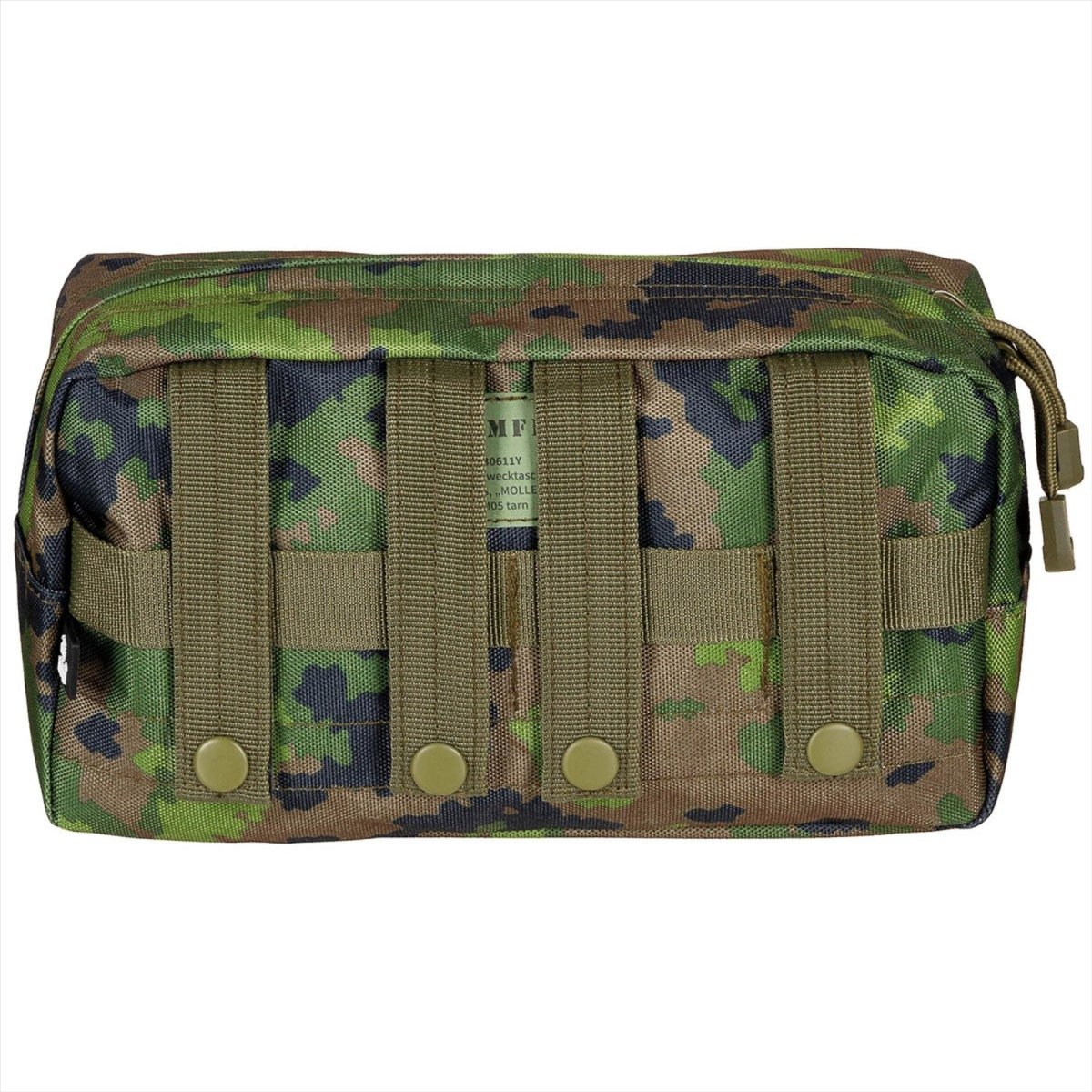 MFH Pochette Utilitaire Grande Fermeture Éclair 2 Voies Sangles de Fixation MOLLE M05 Camouflage