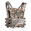 MIL-TEC Gen II camouflage plate carrier vest with MOLLE webbing, adjustable straps, and front pouches for tactical use.