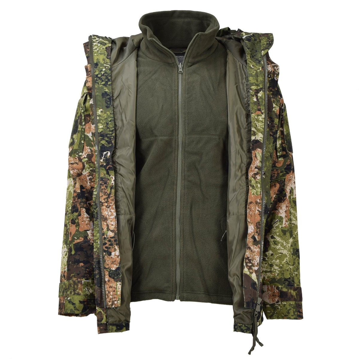 MIL-TEC army rain wet weather jacket Gen I with fleece liner waterproof hooded
