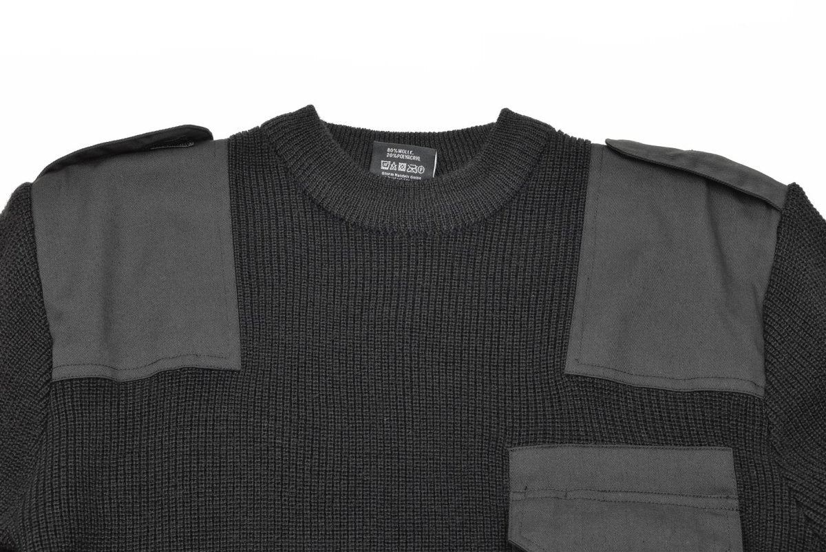Pull Homme de marque Mil-Tec Pull Allemand Pull Commando Pull Noir Laine