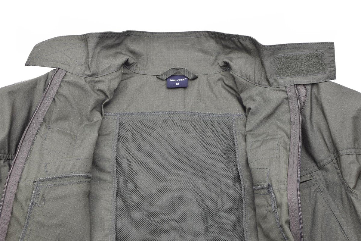 Veste chimère de style militaire de marque Mil-Tec en ripstop vert olive uniforme de combat