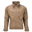 Mil-Tec military style ripstop dark coyote brown tactical jacket with zippered pockets and reinforced elbows.
