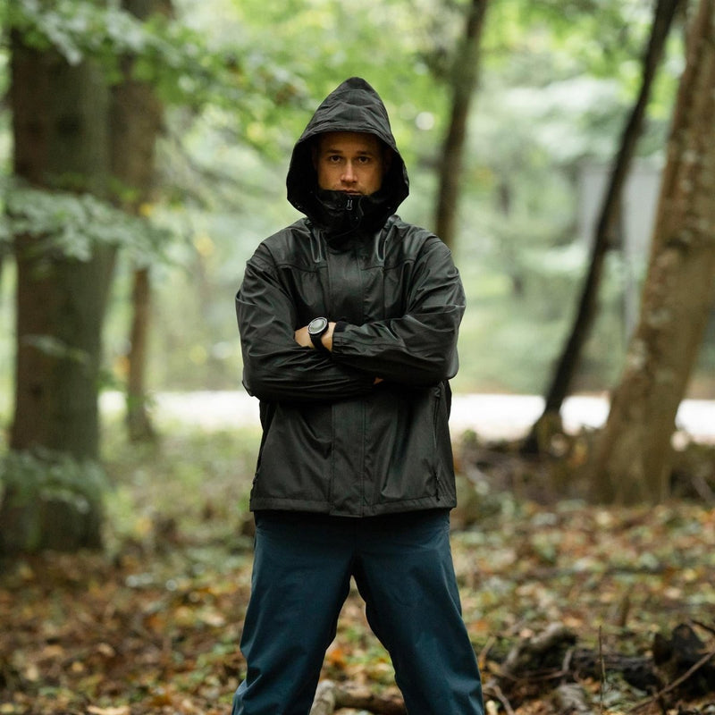 Veste de pluie de marque Mil-Tec Noir imperméable Hommes Vêtements de pluie résistants à l'eau hommes