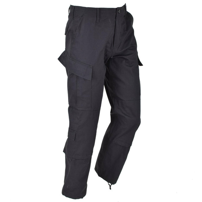 Pantalon cargo noir de style armée américaine de marque Mil-Tec, pantalon ripstop pour uniforme de combat - GoMilitar