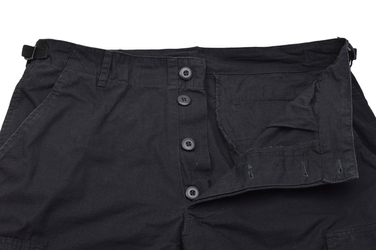 Bermuda léger prélavé noir de style militaire américain de marque Mil-Tec