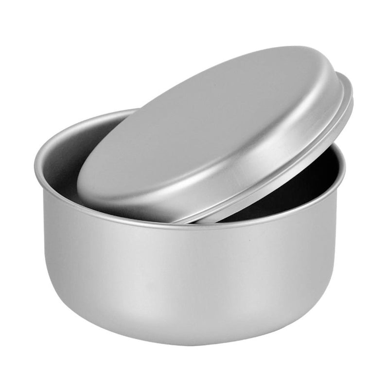 Aluminum camping pot with matching lid, lightweight and durable for outdoor cooking and camping use.