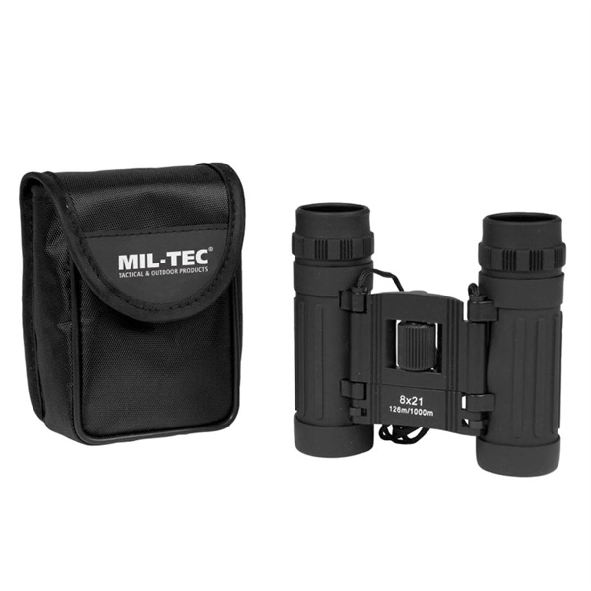 Binoculaires pliables MIL-TEC 8x21 Field visuel 126m Sac en nylon inclus noir