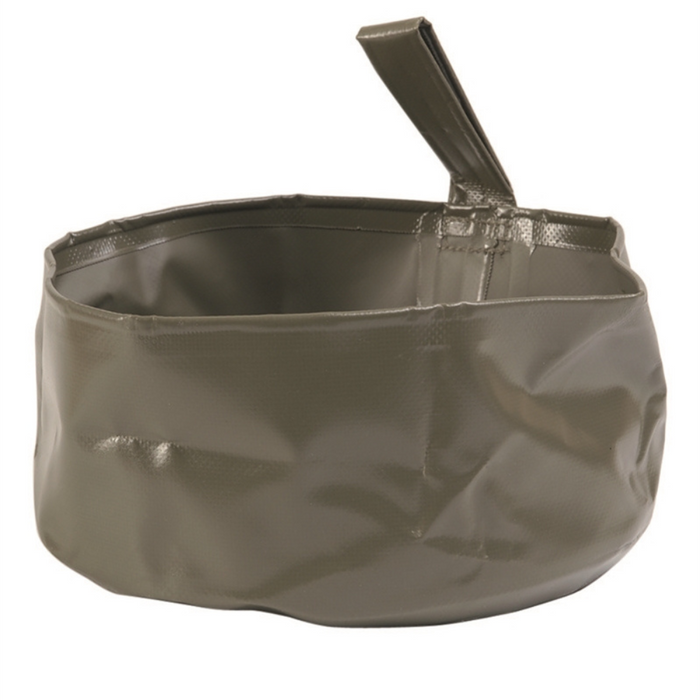 Mil-Tec Collapsible PVC Wash Basin 5L Camping Hiking Outdoor Foldable Bowl Olive - GoMilitar