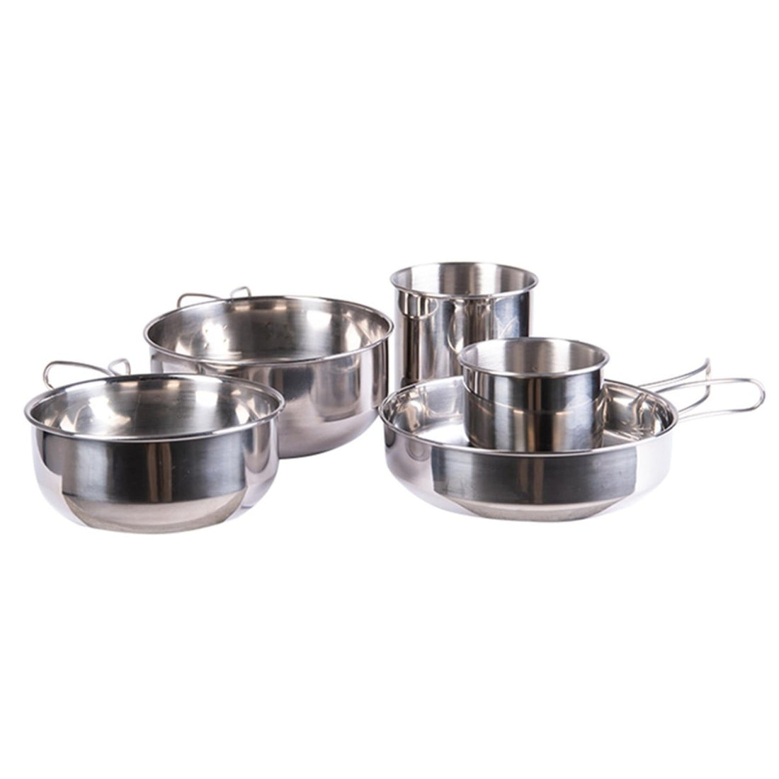 Ensemble de cuisine MIL-TEC en acier inoxydable 5 pièces ustensiles de cuisine camping ustensiles de plein air