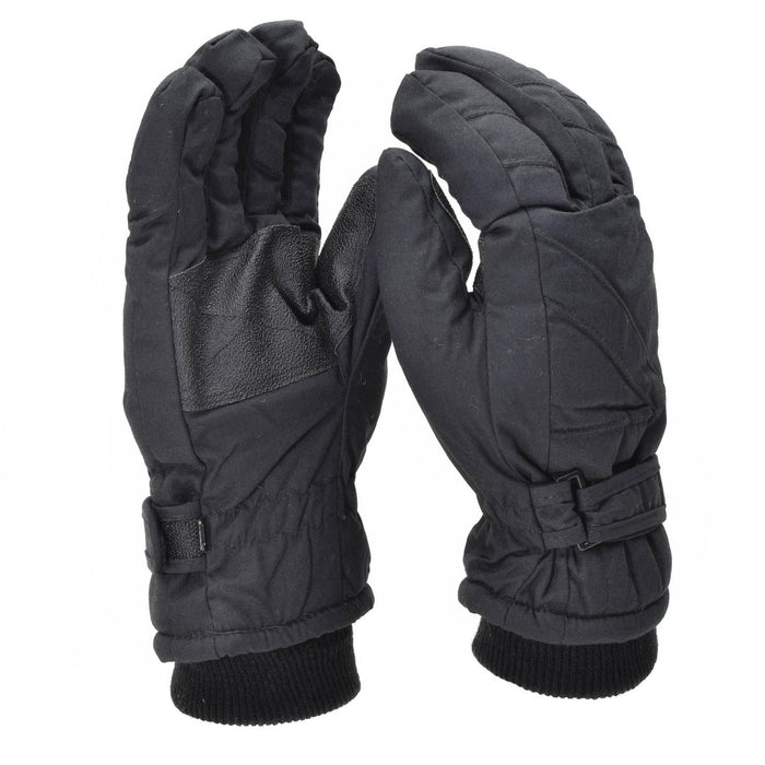 Gants d'hiver noirs Mil-Tec avec doublure Thinsulate, paumes renforcées et dragonnes réglables pour plus de chaleur et de durabilité