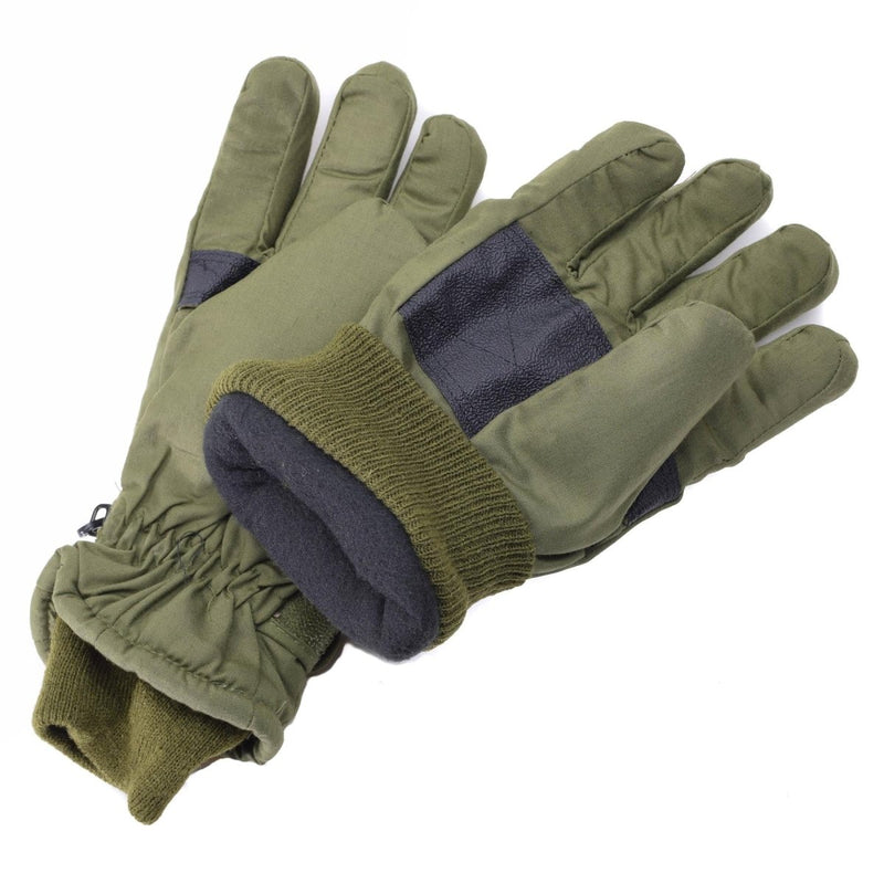 Olive green Mil-Tec men's winter gloves with Thinsulate lining, adjustable wrist, and durable tactical design.