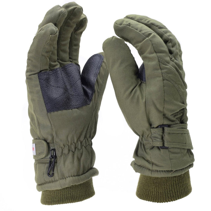 Gants d'hiver Mil-Tec vert olive avec doublure Thinsulate, dragonne réglable et boucle anti-perte pour hommes