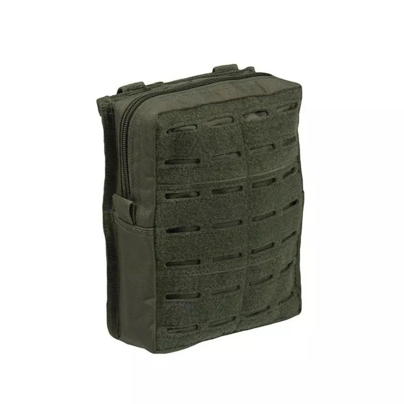 Olive green MIL-TEC large tactical belt pouch with laser cut MOLLE system for versatile gear storage