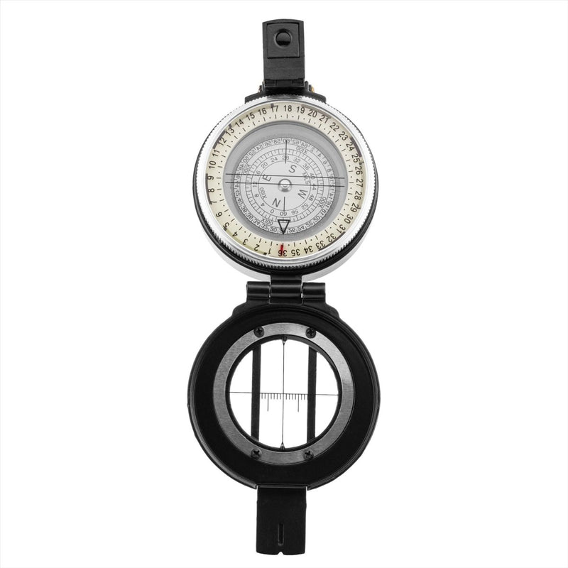 Mil-Tec Metal Lensatic Compass Aluminium Basing Shiny Face Navigation Black