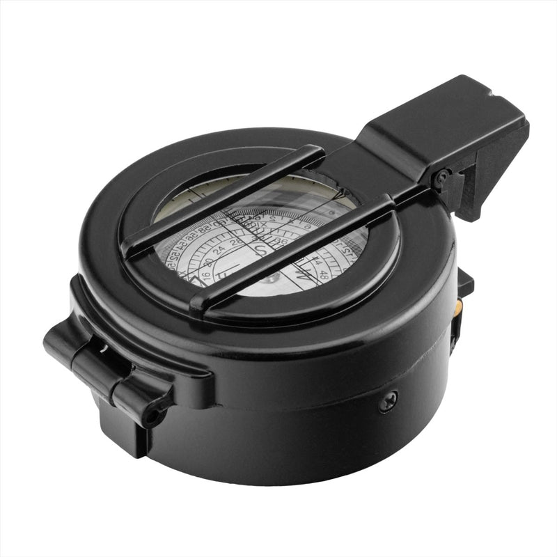 Mil-Tec Metal Lensatic Compass Aluminium Basing Shiny Face Navigation Black
