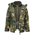 MIL-TEC Military style GEN II lined winter jacket woodland camo soft shell parka