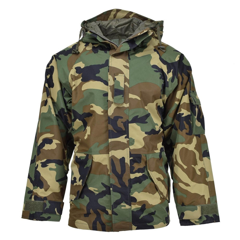 MIL-TEC military style woodland camo jacket with 3-layer waterproof, windproof Gore-Tex for wet weather protection