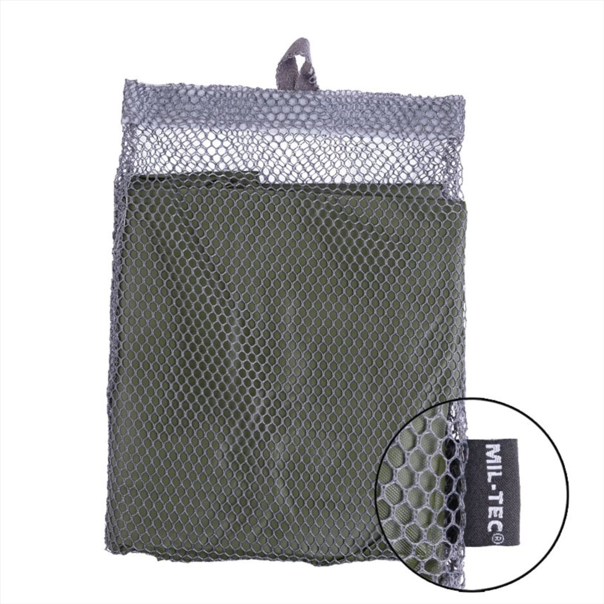 MIL-TEC Poncho Hooded Versatile Water Resistant Mesh Bag Included Black
