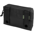 Pochette de ceinture utilitaire tactique MIL-TEC découpée au laser de type MOLLE, sac en sangle noire de petite taille