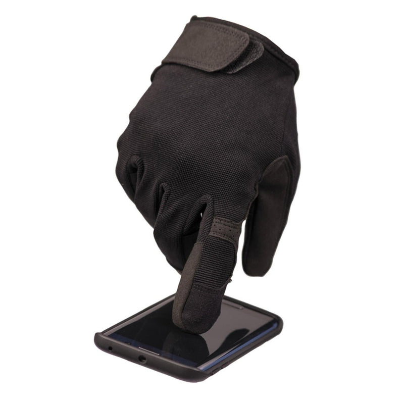 Gants de travail tactiques MIL-TEC avec trous de ventilation pour écran tactile, taille M, noir